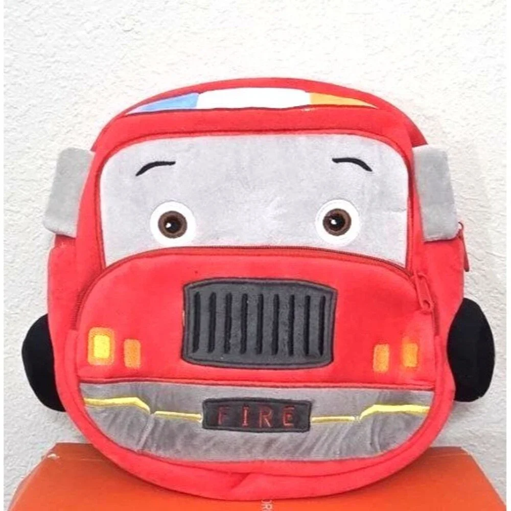 Cute Cartoon Car Plush Backpack for Toddlers – Kindergarten School Bag for Ages